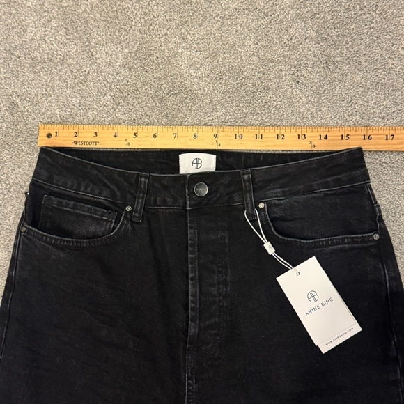 ANINE BING JEANS ROXANNE BLACK TIE Flare Size 32 NWT - Picture 14 of 16